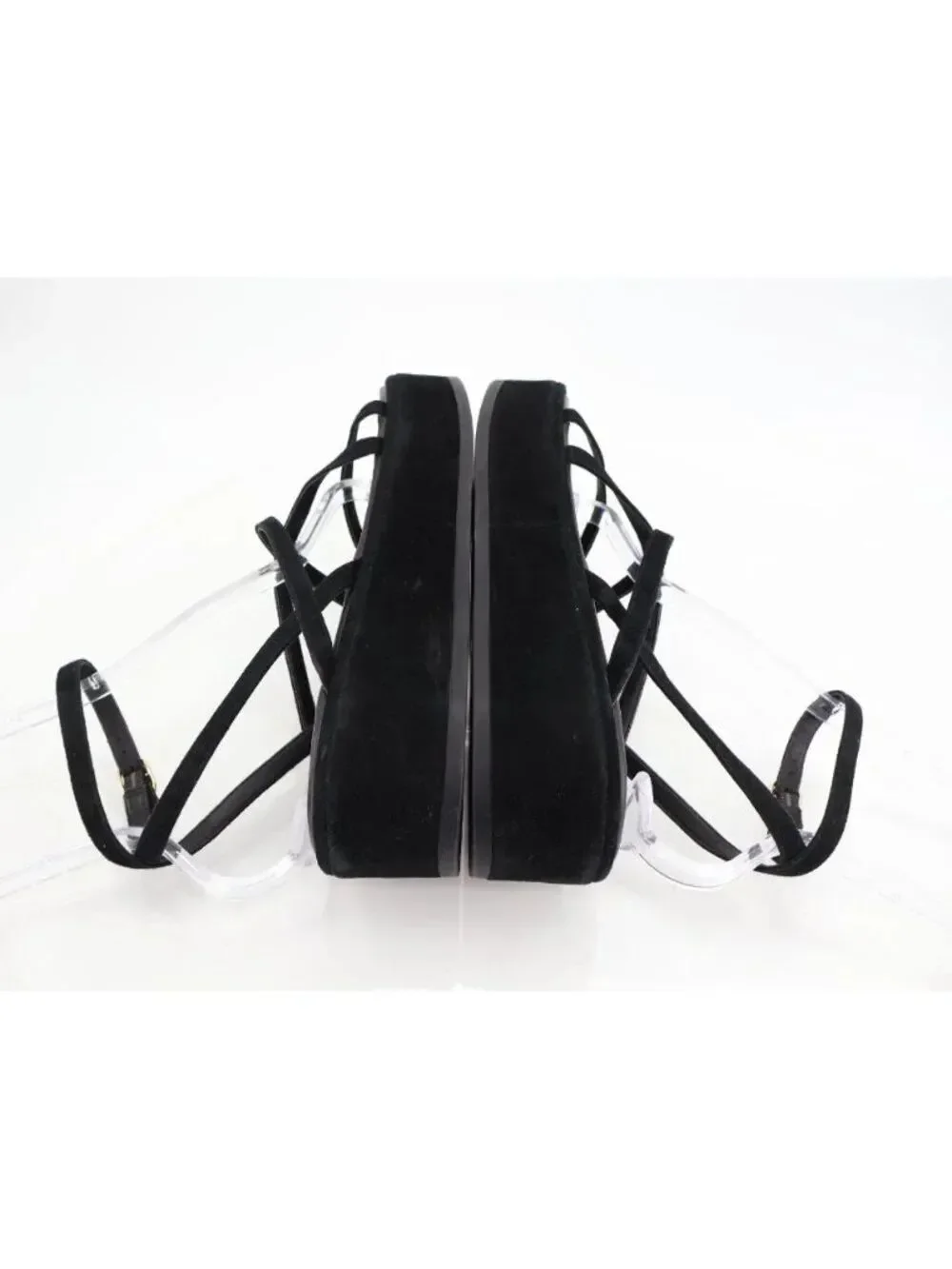Stuart Weitzman Summerlift Platform Strappy Sandal Round Toe Black Size 10 Flat